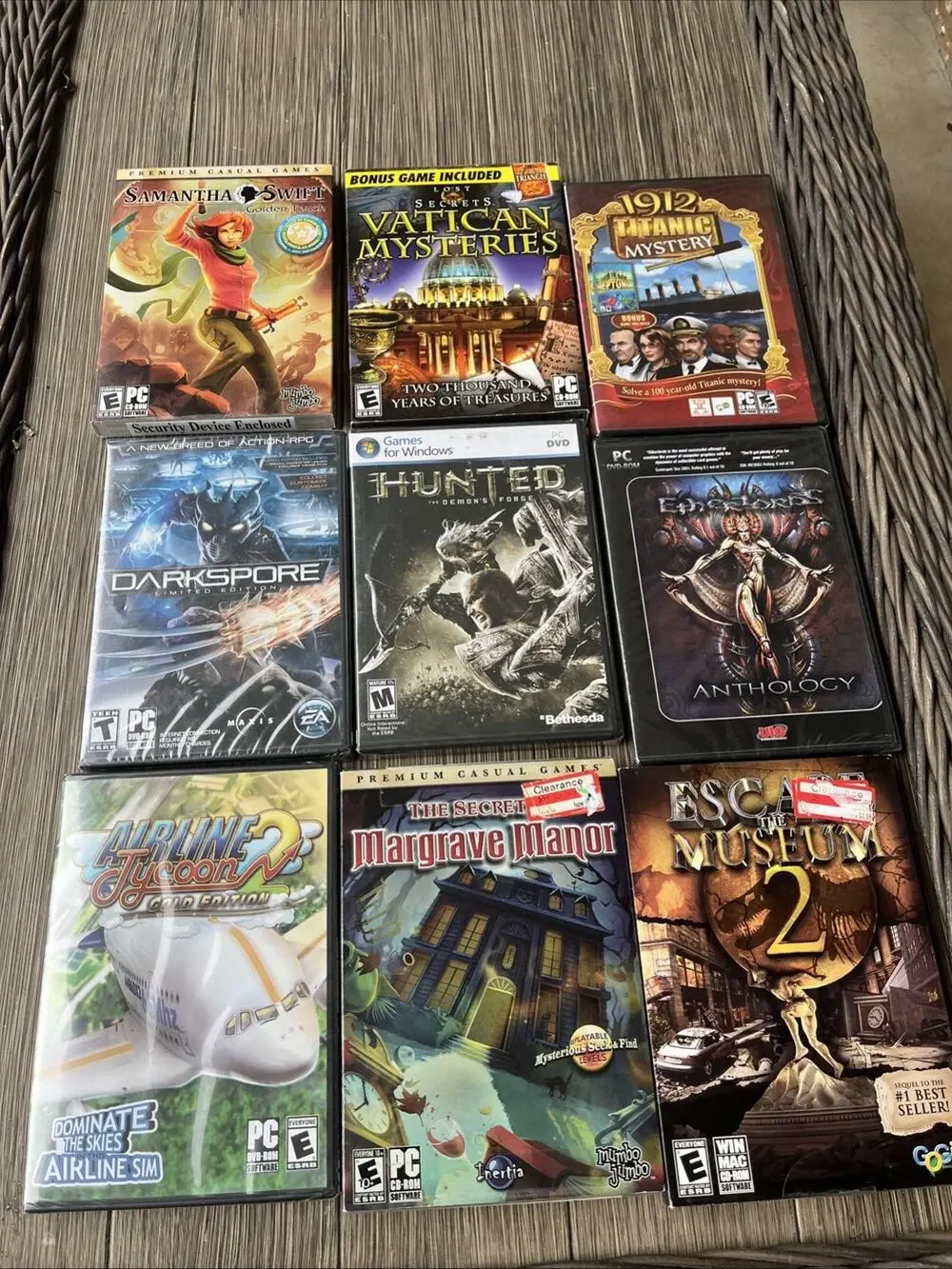 Vintage PC Game Lot: Set Of 9 Computer Games From Various Genres. New And Sealed